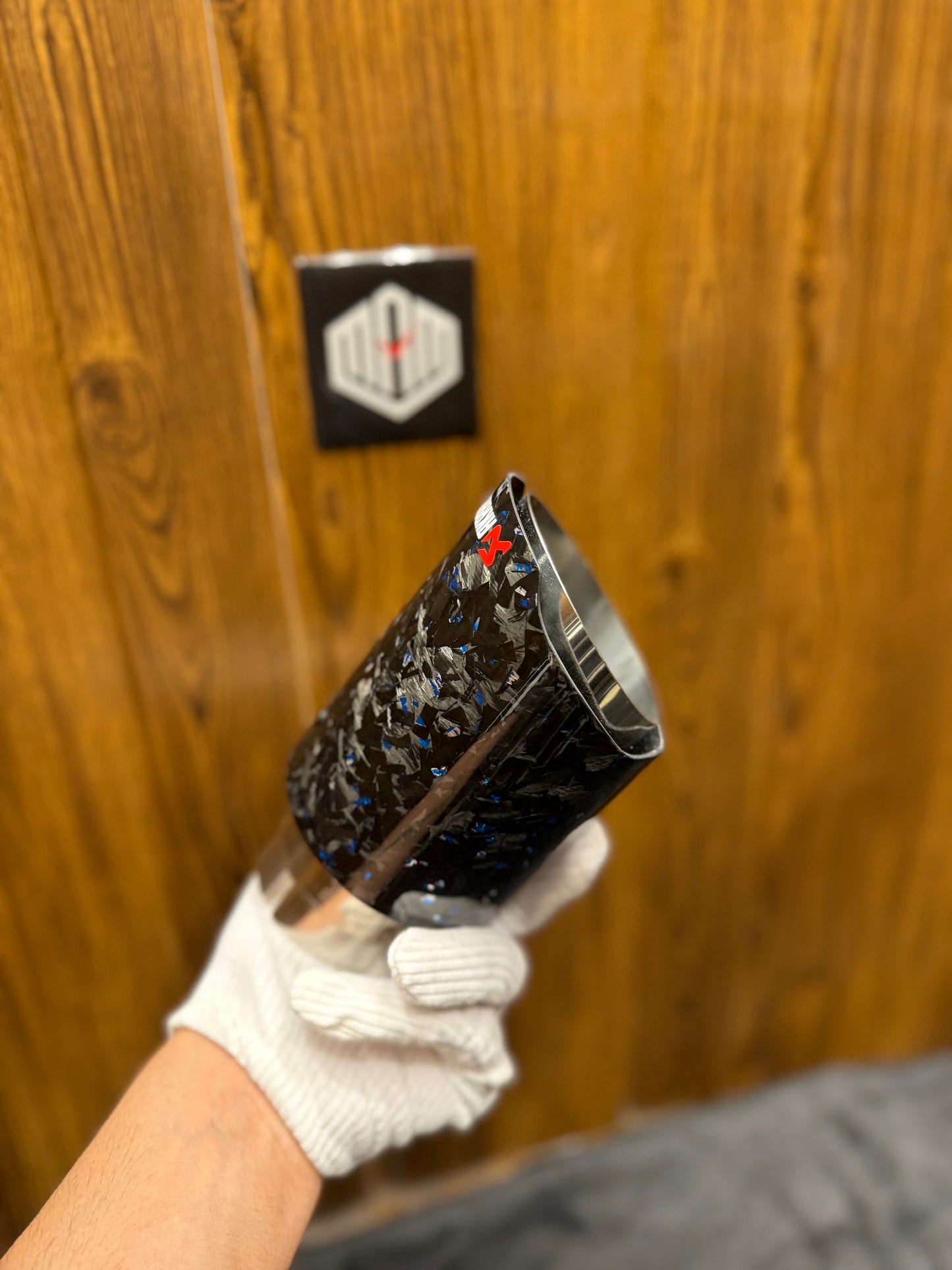 SINGLE EXHAUST TIP (BLUE FORGED CARBON FIBER)