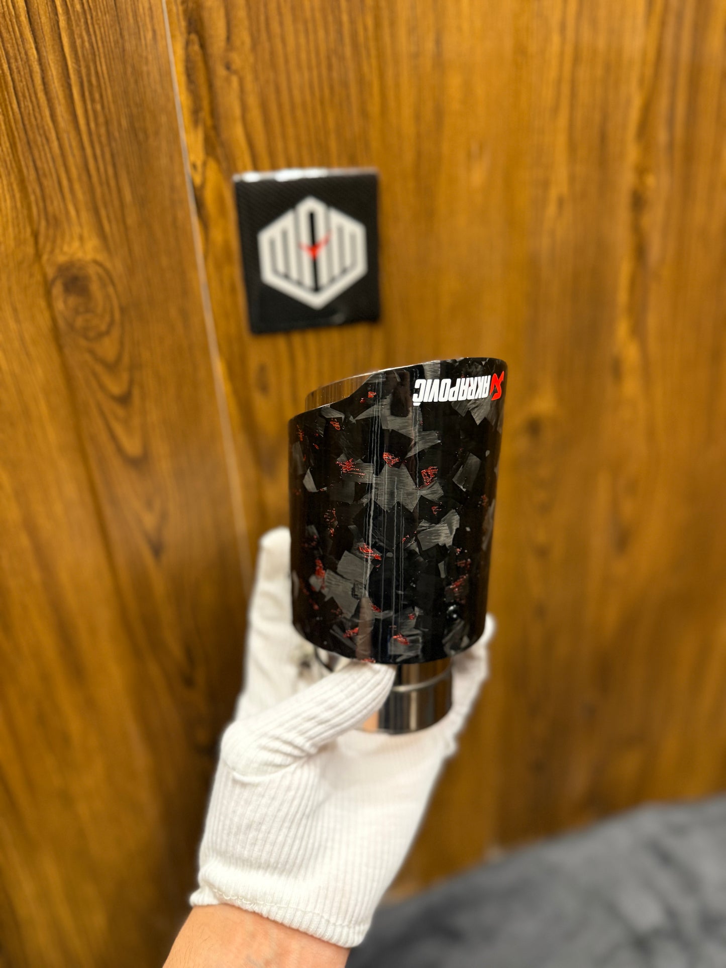 SINGLE EXHAUST TIP (RED FORGED CARBON FIBER)