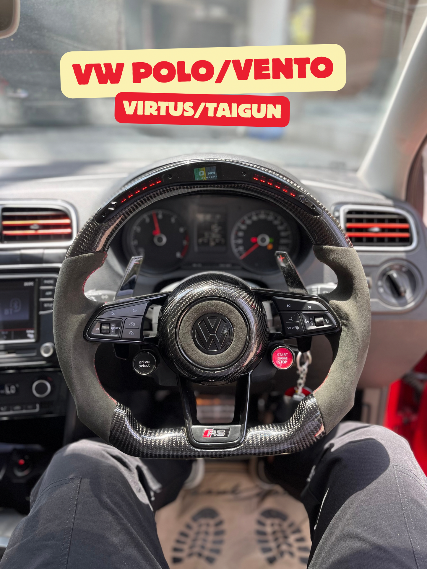 POLO AUDI R8 STYLE ORIGINAL CARBON LED STEERING