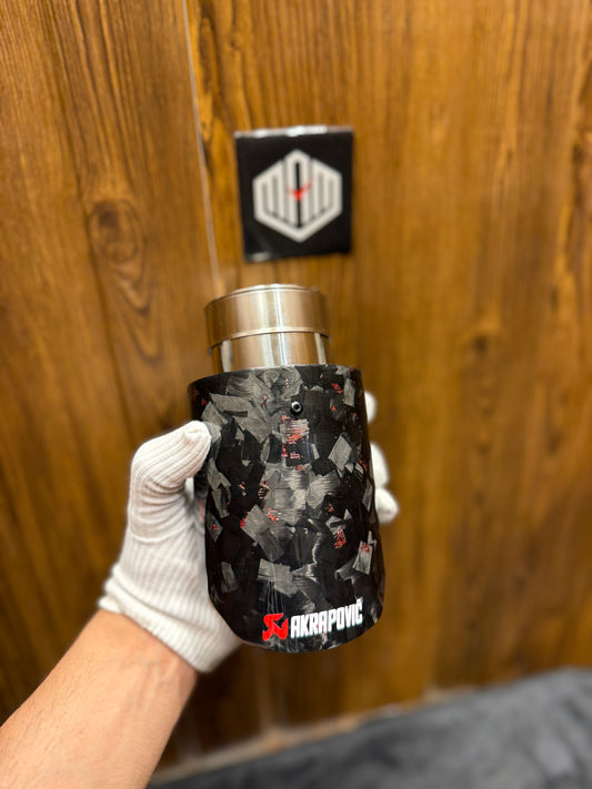 SINGLE EXHAUST TIP (RED FORGED CARBON FIBER)